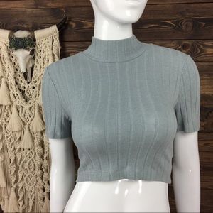 Audrey 3+1 |‎ Ribbed Turtleneck Crop Top